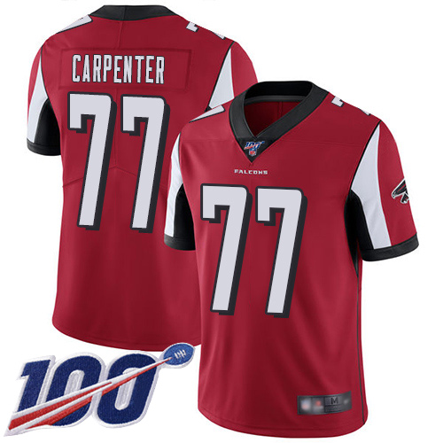 Atlanta Falcons Limited Red Men James Carpenter Home Jersey NFL Football #77 100th Season Vapor Untouchable->atlanta falcons->NFL Jersey